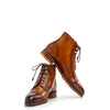 Leather Lace-Up Cap Toe Boots For Men – Italian Shoes Company