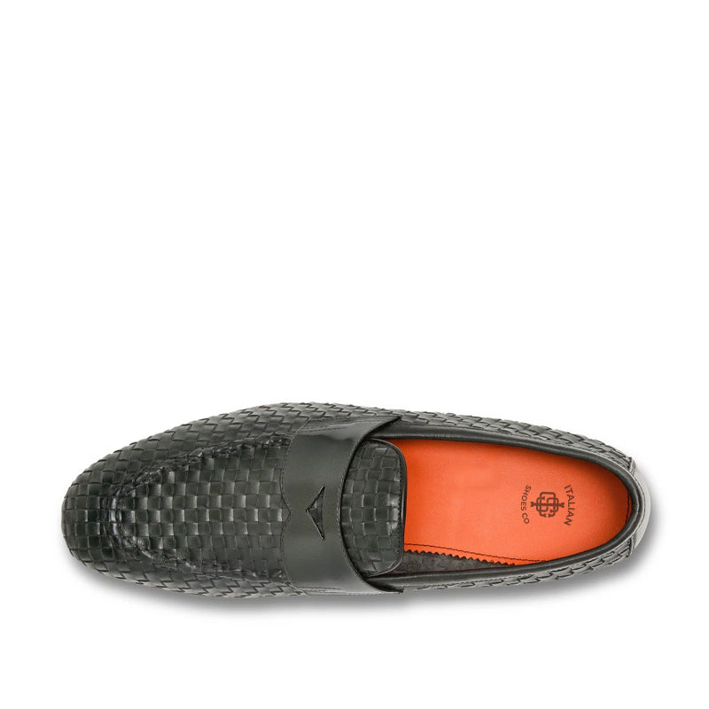 Woven Leather Loafers For Men