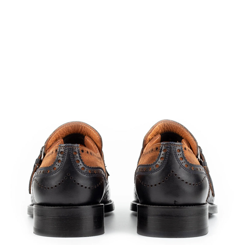 Suede Leather Formal Single Monk Straps Shoes