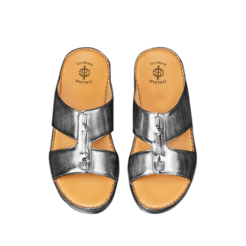 Luxury Slip On Solid Leather Arabic Sandal