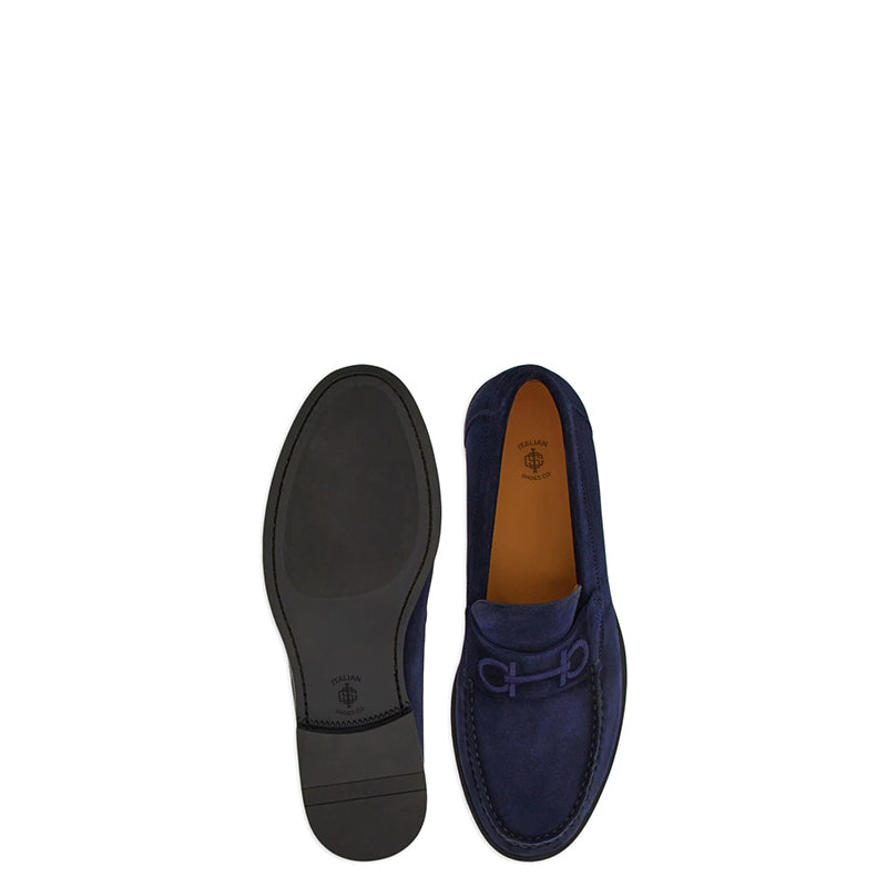 Black Fort Ricamo Suede Loafers for Men