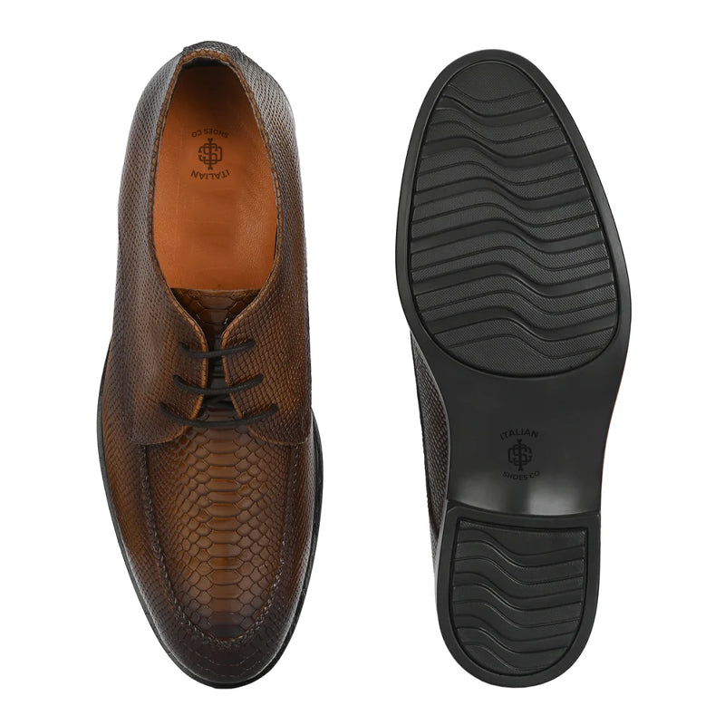 Men Textured Leather Formal Derby Shoes