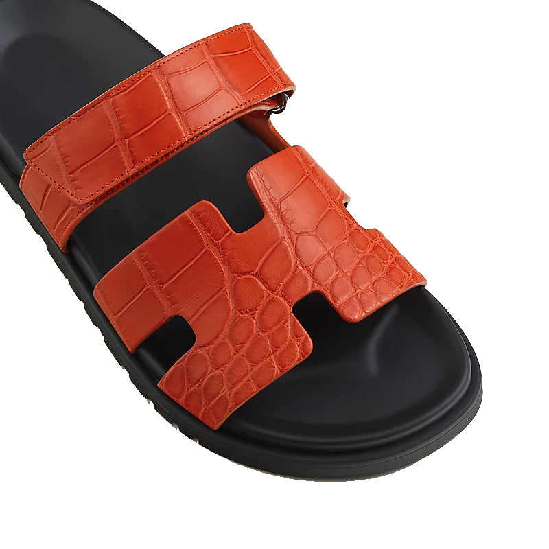 Croco Leather Luxury Sandals