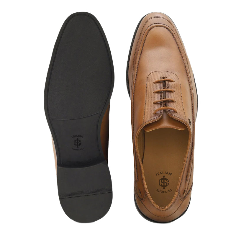 Men Solid Leather Oxford Shoes