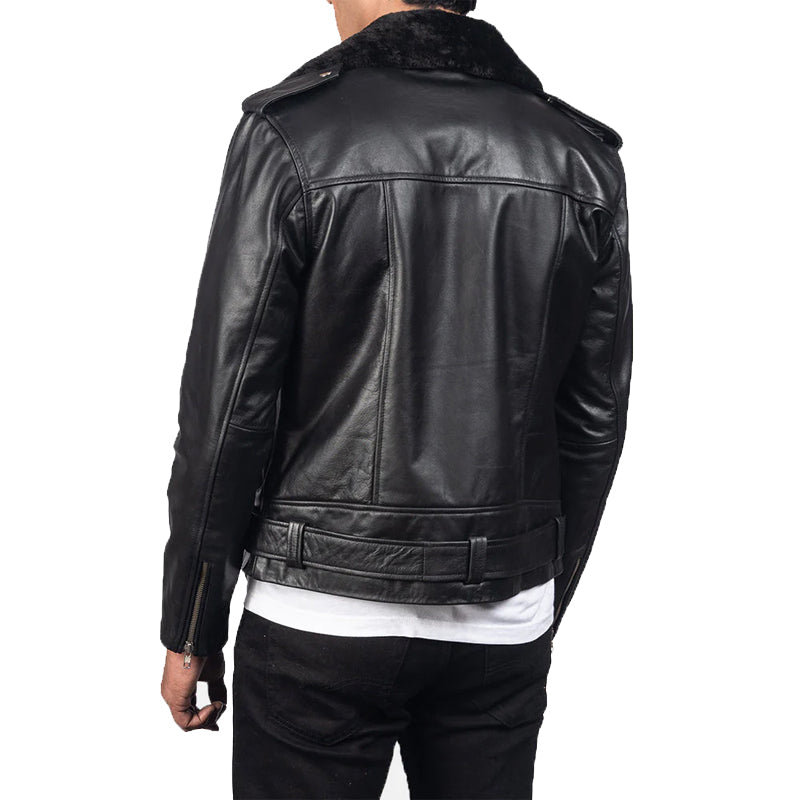 Furton Leather Biker Jacket For Men