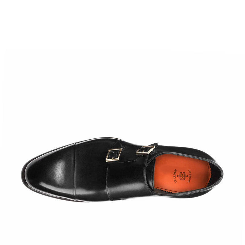 Leather Double Monk Strap Men Shoes