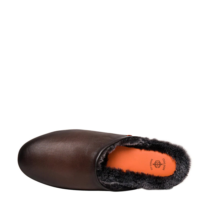 Men Polished Leather Slippers