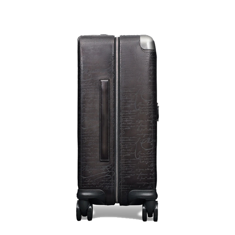 Luxury Eel Leather Brown Trolley Case