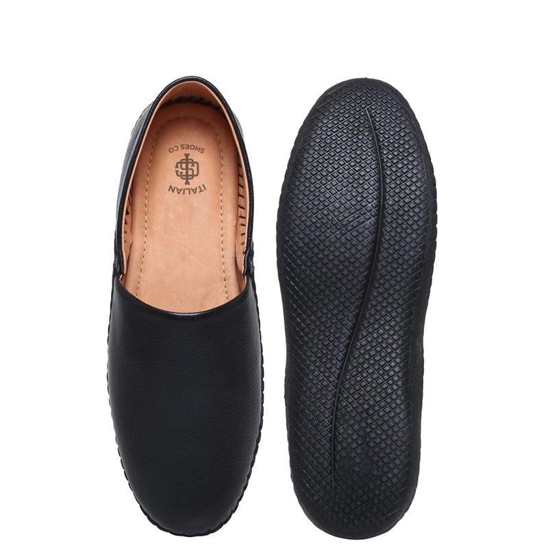 Men Textured Casual Leather Brown Loafer