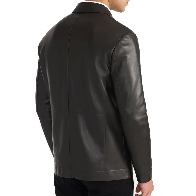 Dark Brown Archer Leather Jacket For Men