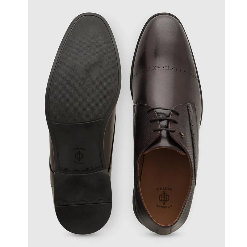 Men Solid Leather Derby Shoes