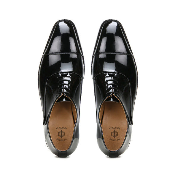 Men Patent CapToe Shiny Leather Oxford Shoes