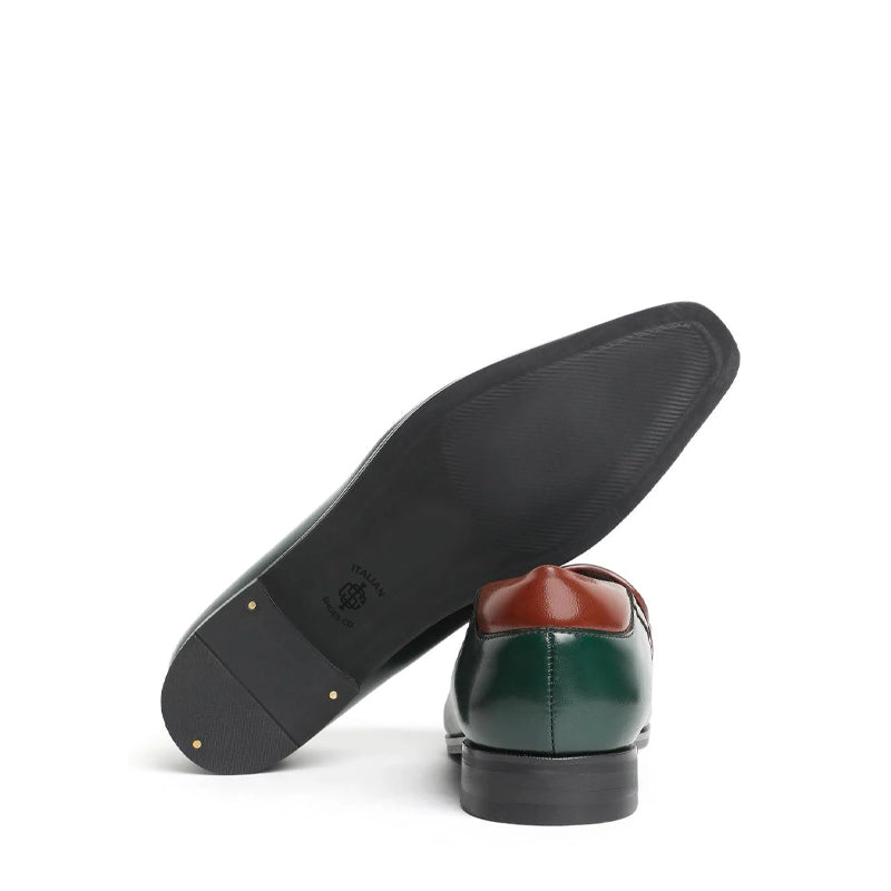 Men Slip On Leather Horsbit Buckled Loafer
