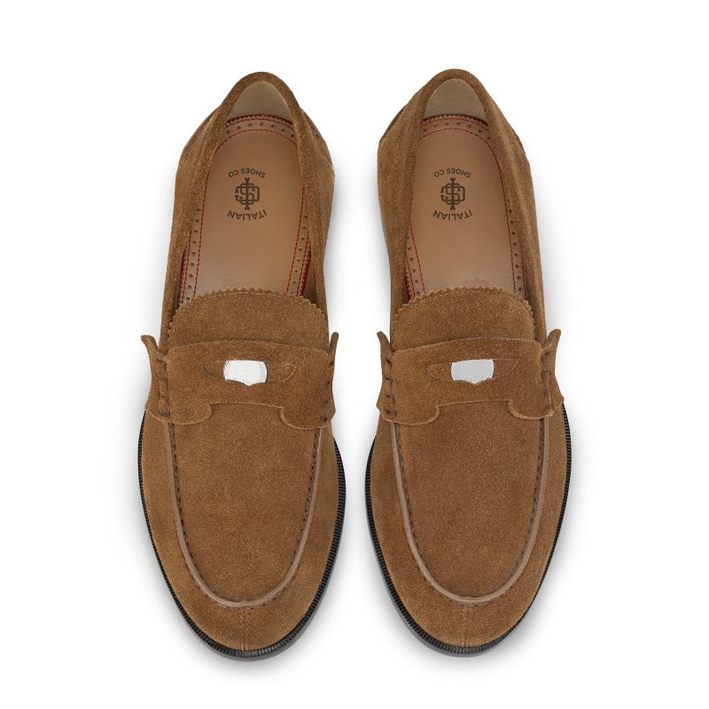 Suede Leather Penny Loafers For Men