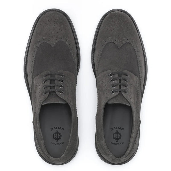 Men Suede Lace Up Leather Oxford Shoes