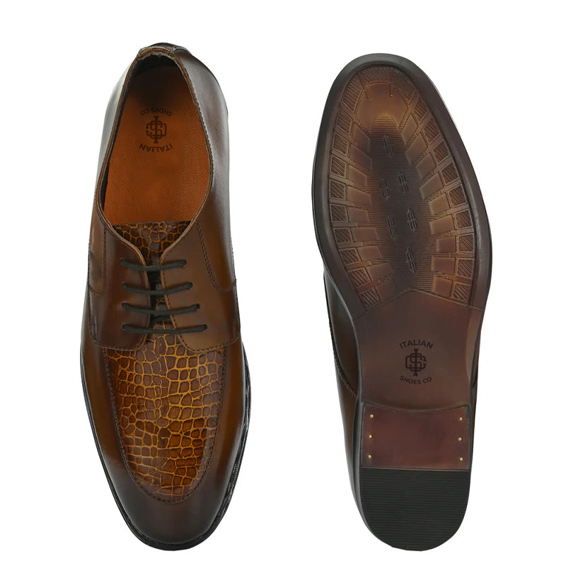 Men Custom Handmade Leather Derby Shoes