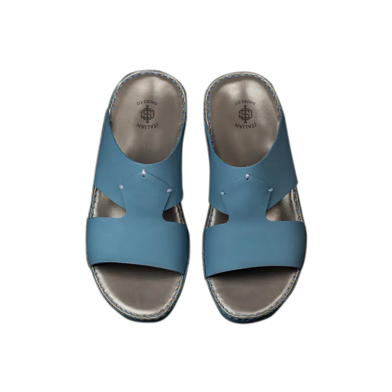 Accented Slip On Comfort Arabic Blue Sandal