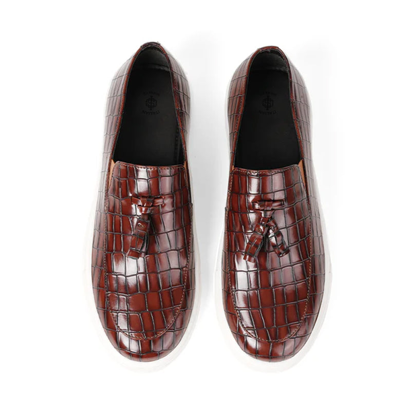 Chic Croc Slip On Leather Loafer