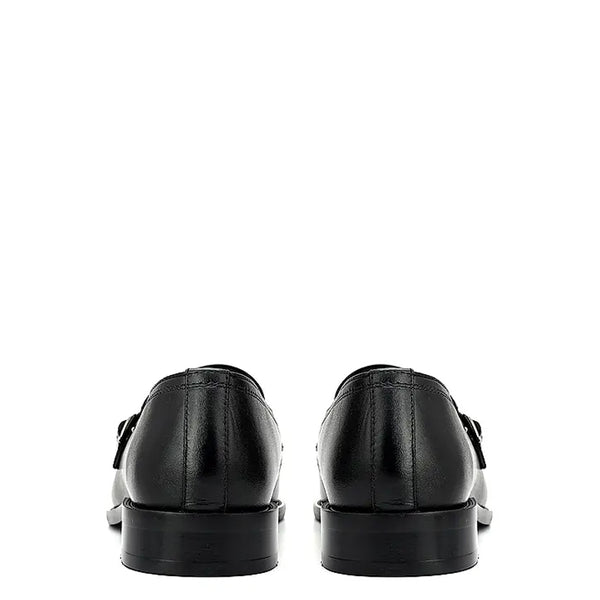 Polished Leather Textured Formal Double Monk Shoe