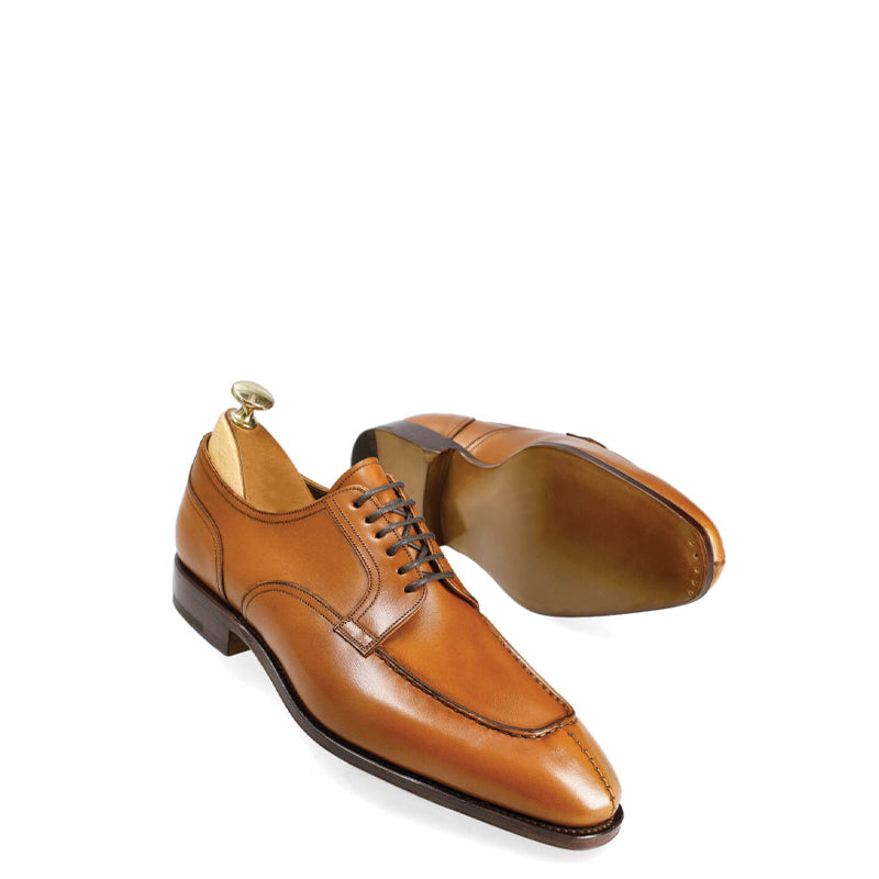 Classic Design Split Toe Leather Derby Shoe Tan