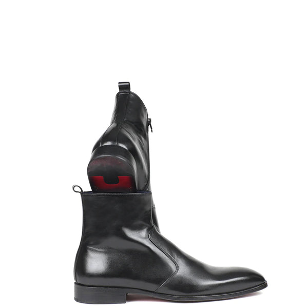 Handmade Leather Side Zipper Boots For Men