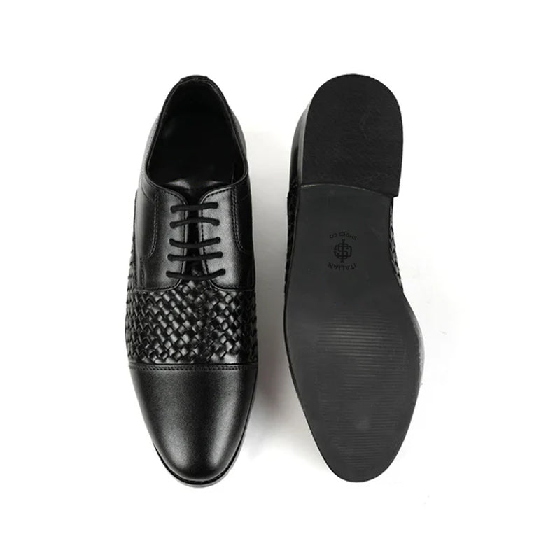 Men Braided Captoe Leather Oxford Shoe