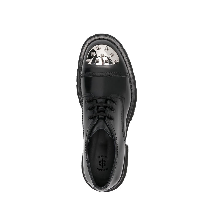 Alessandro Spike Stud Derby Shoes Black