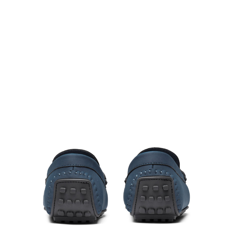 Heritage Style Suede Moc Toe Penny Loafer Black