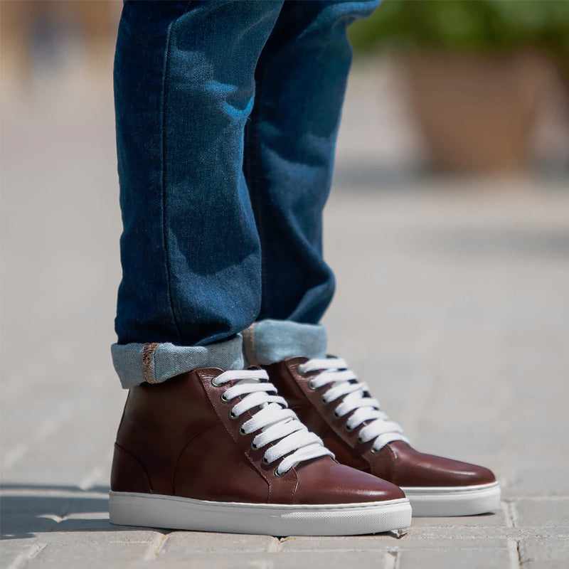 High Top Leather Sneakers