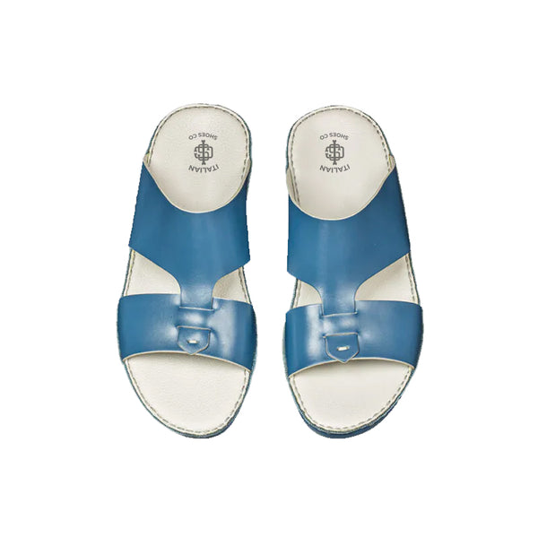 Leather Stich Comfort Arabic Sandal - Blue