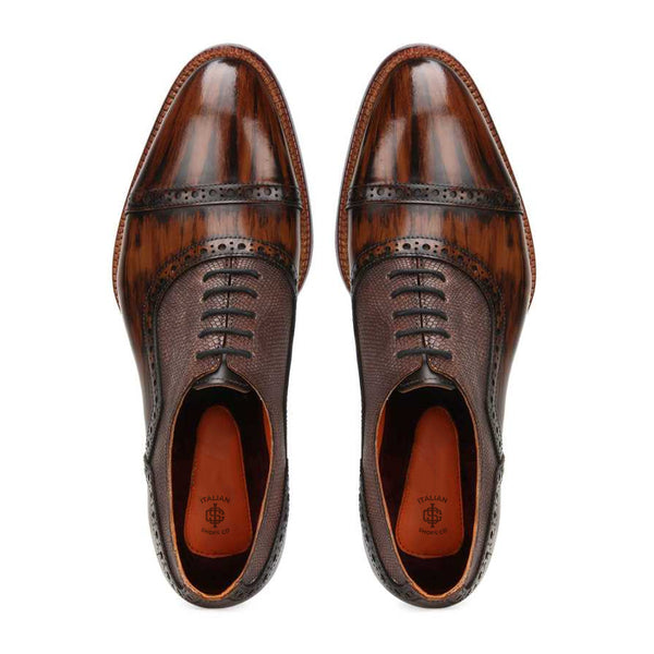 Premium Captoe Shiny Leather Oxford Shoes