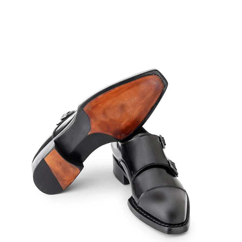 Men Cap-Toe Leather Double MonkStraps Shoes