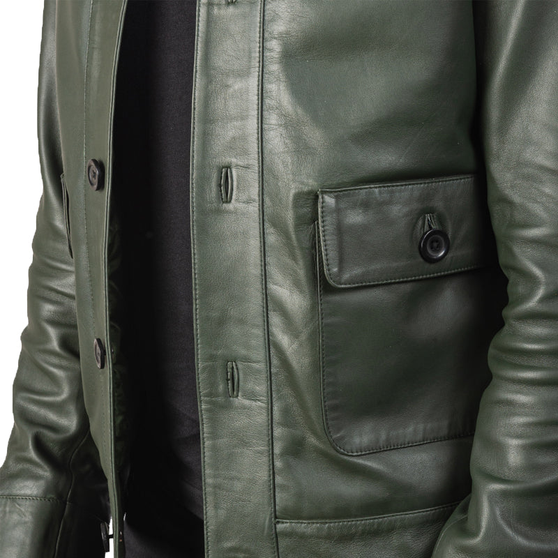 Columbus Leather Bomber Jacket For Men