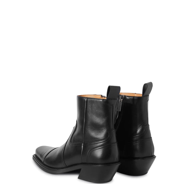 Men Leather High Side Zipper Ankle Boot