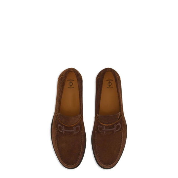 Fort Ricamo Suede Loafers for Men - Brown