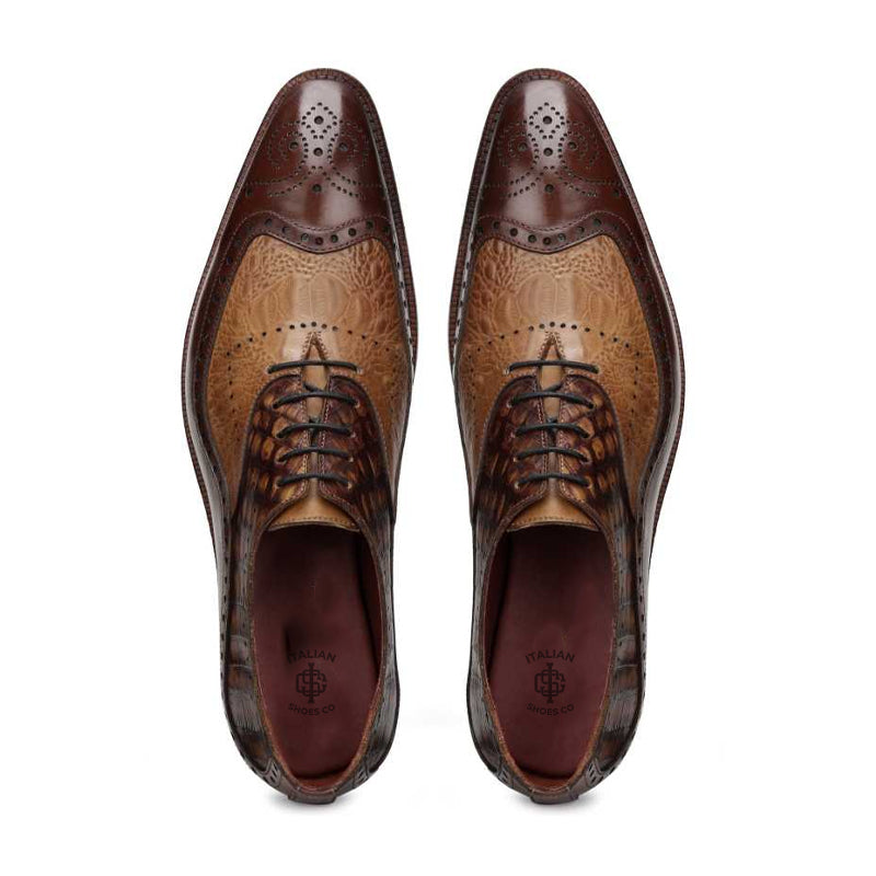 Classic Design Tripple Textured Leather Oxford Shoes