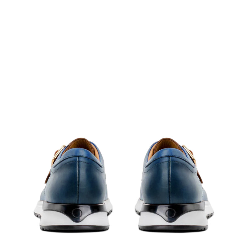 Blue Leather Men Sneaker