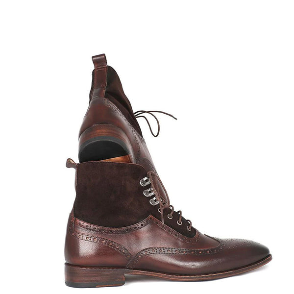 Men Suede Leather High Wingtip Ankle Boot