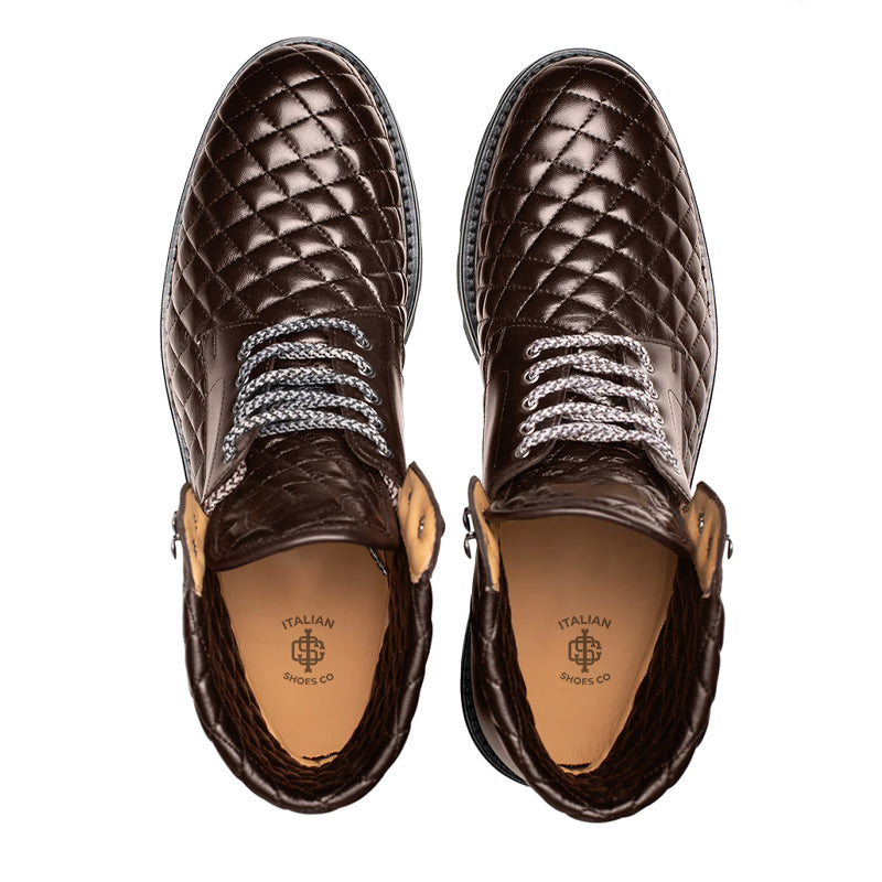 Brown Aria Lace-up Leather Boot