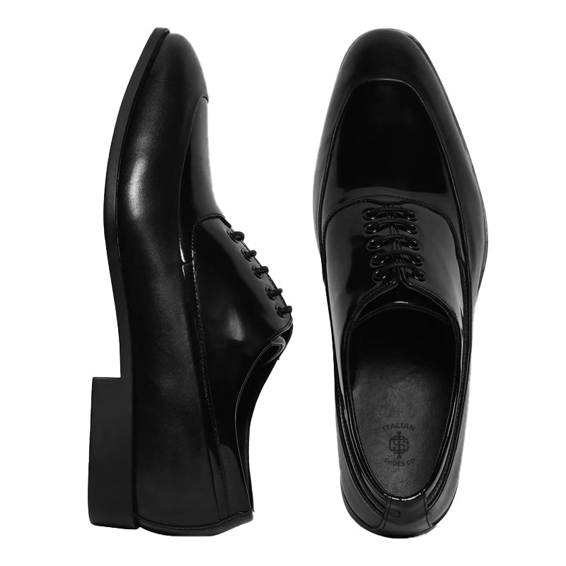 Men Solid Leather Lace-Up Oxford Shoes