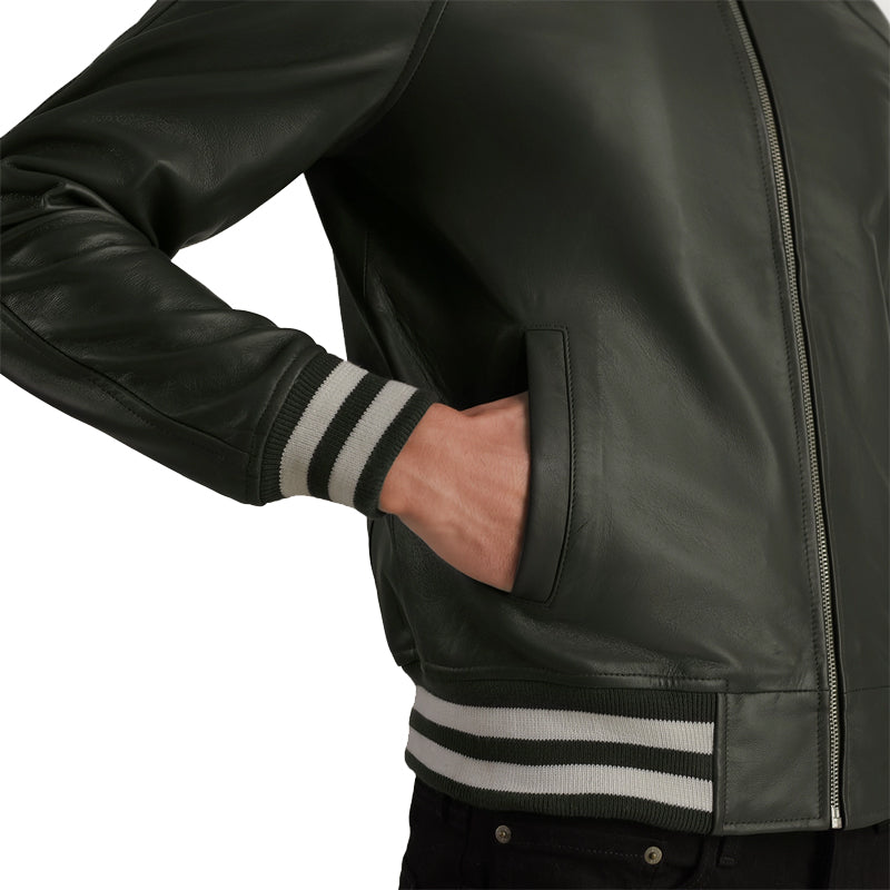 Men Solid Slim Fit Bomber Jacket