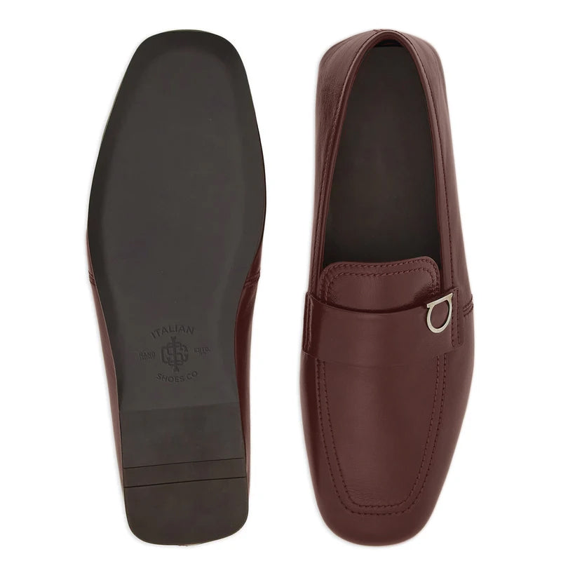Plaque Leather Loafers