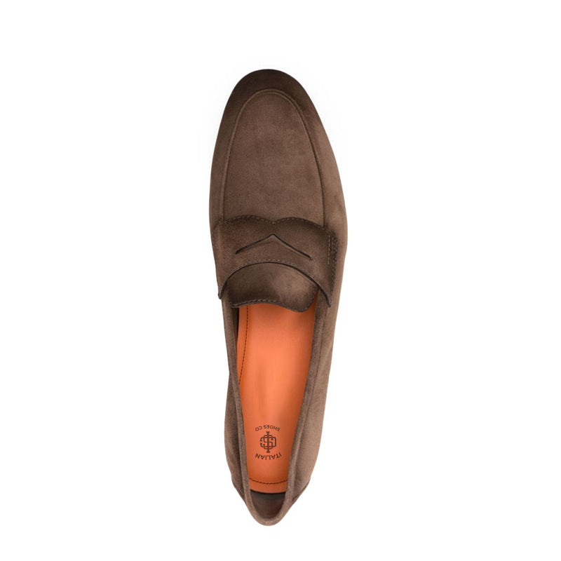 Light Brown Suede Penny Loafers