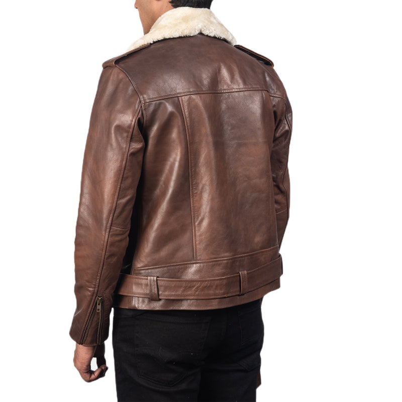 Furton Leather Biker Jacket For Men