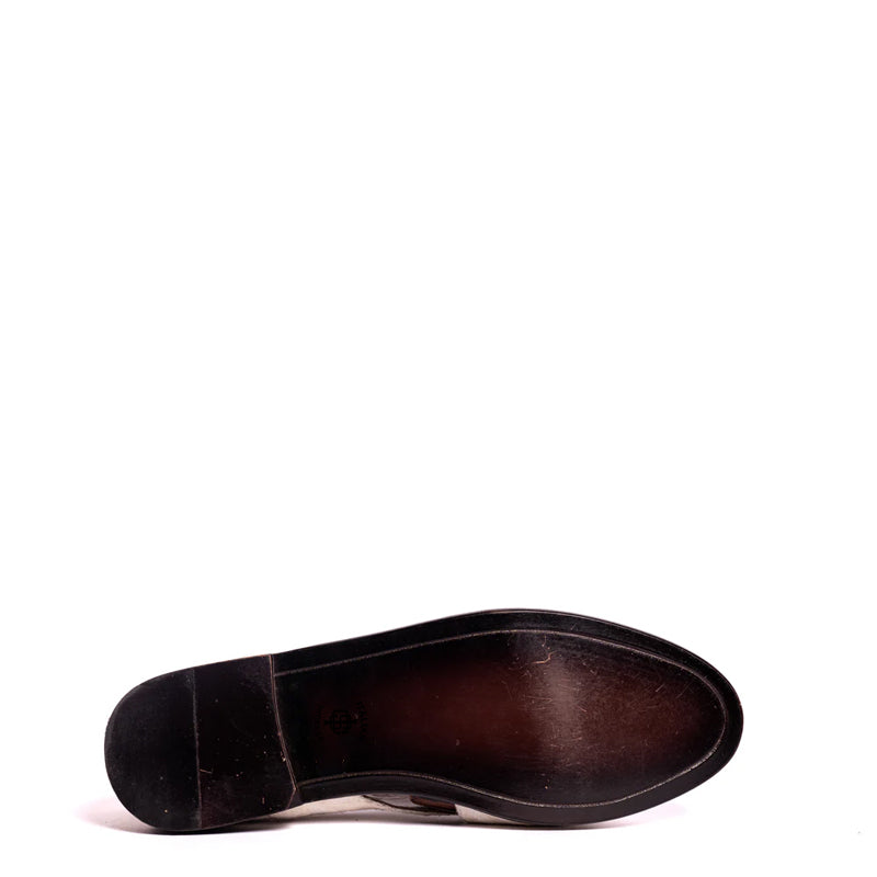 Cross Strap Design Leather Peshawari White Sandal