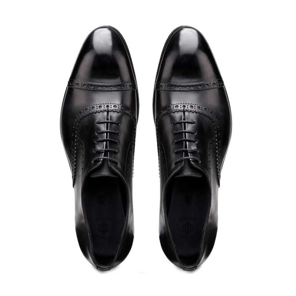 Polished Shiny Leather CapToe Oxford Shoe