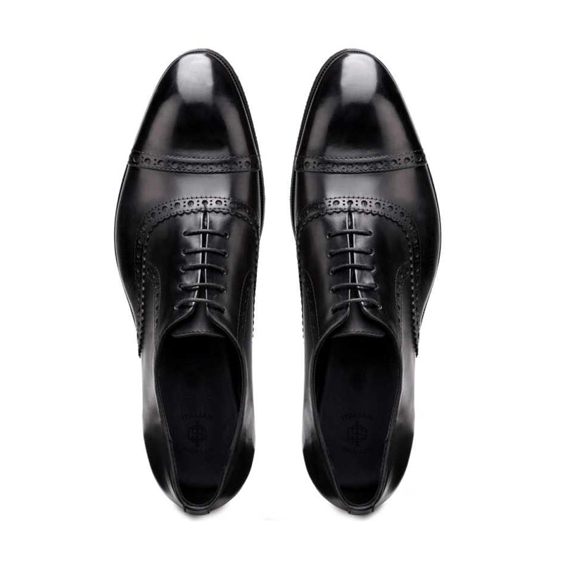 Polished Shiny Leather CapToe Oxford Shoe