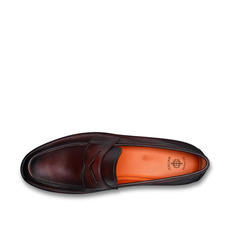 Penny Solid Leather Carlo Burgundy Loafer