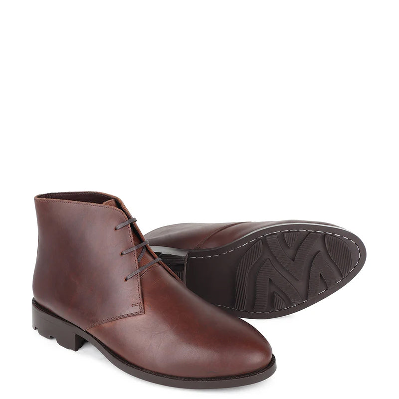 Derby Leather Chukka Ankle Boots For Men