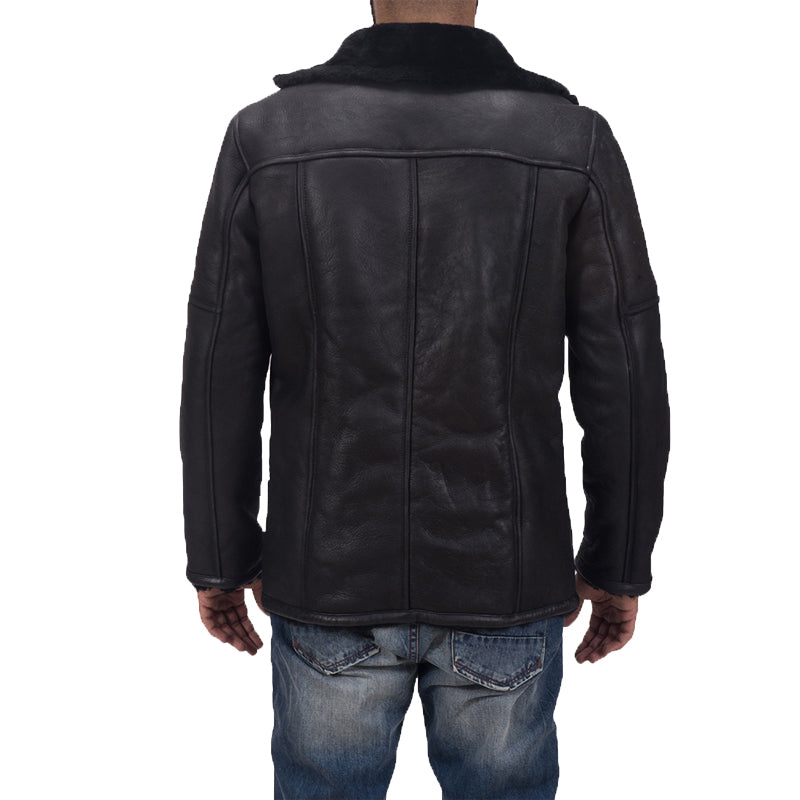 Furcliff Double Face Shearling Leather Coat For Men